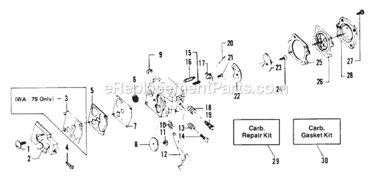 Page A Diagram and Parts List for 5000  Weed Eater Trimmer